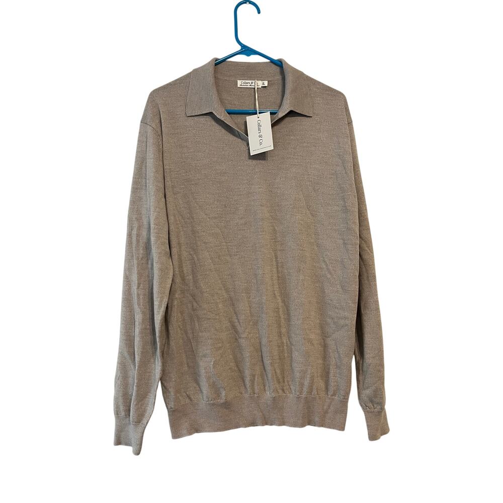 Collars & Co Australian Merino Wool Polo Collar Style Pullover Sweater M NWT!